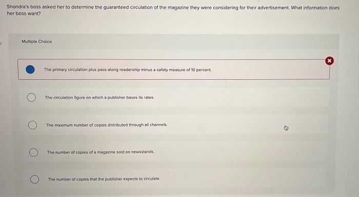 Shondra's boss asked her to determine the