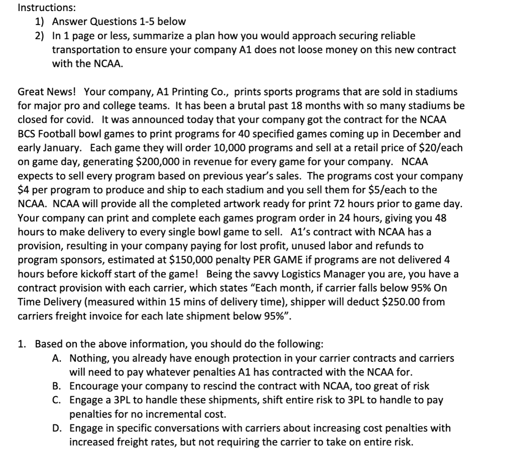 Please help me!! Instructions: 1) Answer