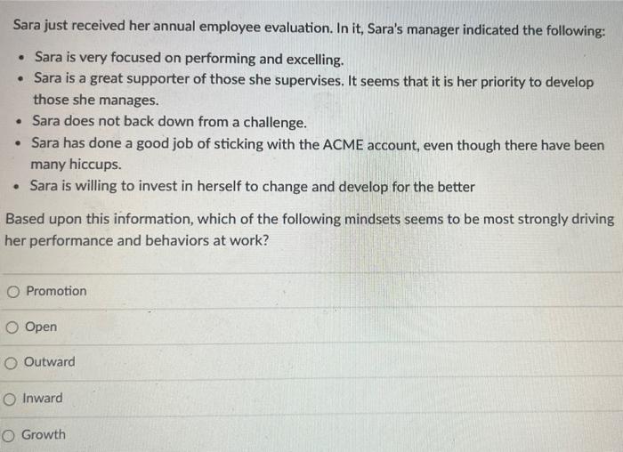 11 Sara just received her annual employee