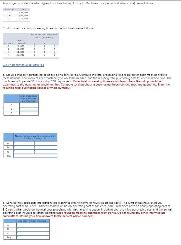 A mensger must decide which type of machine to