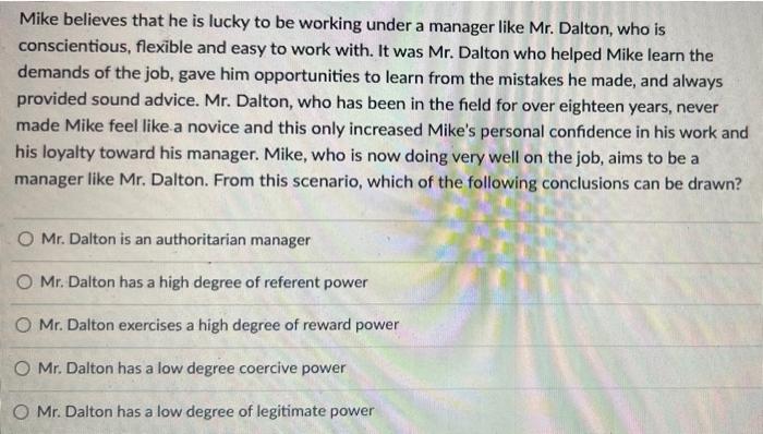 24 Mike believes that he is lucky to be working