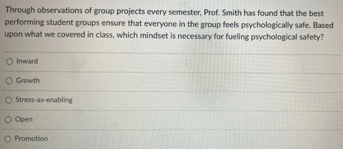 33 Through observations of group projects every