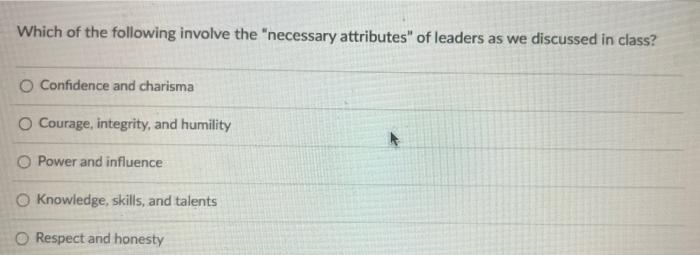 18 Which of the following involve the "necessary