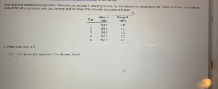 solve please, thanks Meanx Auto pistons at