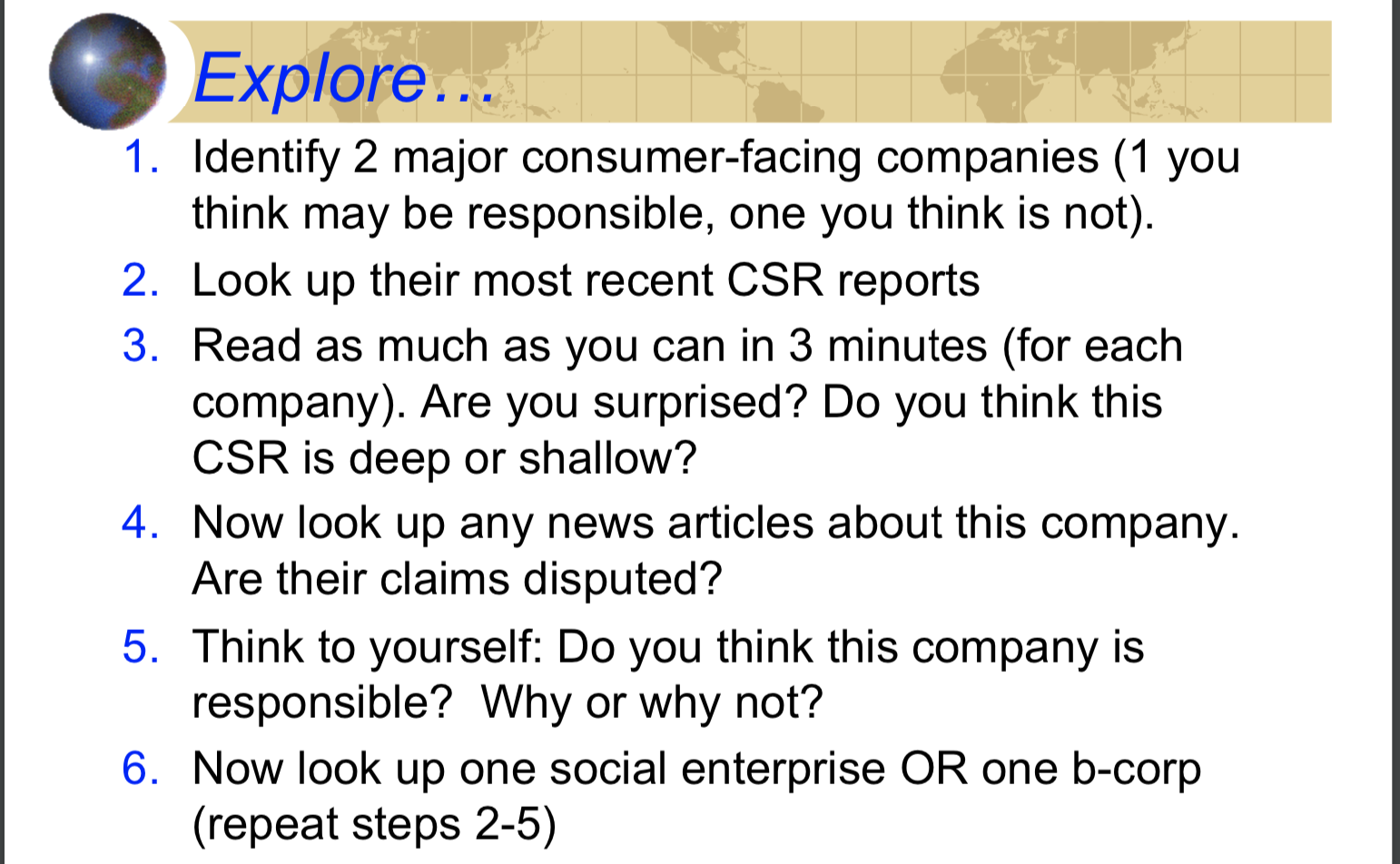 1. Complete 1-6. Look at attachments. Question is