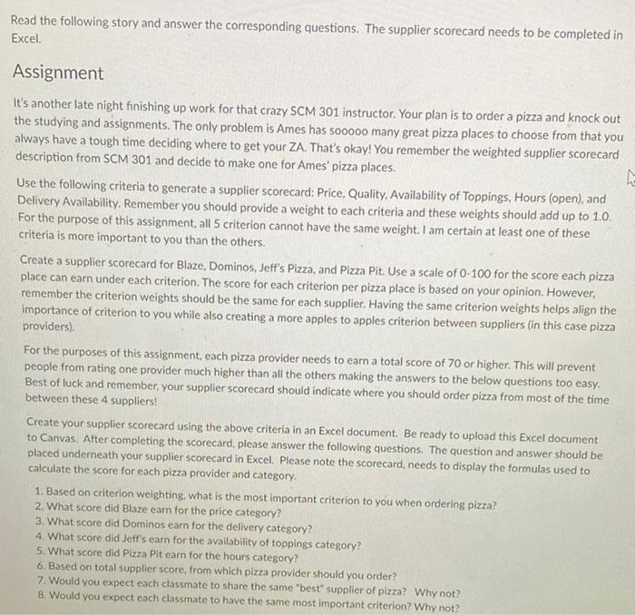 help Read the following story and answer the