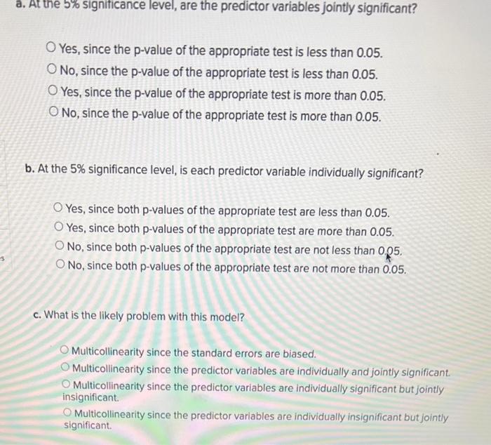 sing 20 observations, the multiple regression