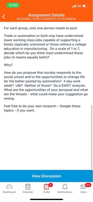 12:00 ... 56 < Assignment Details BUGN295_11EA21