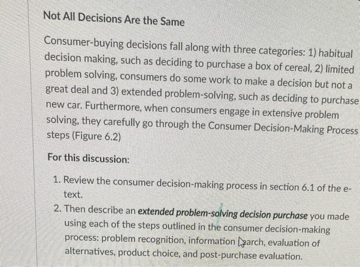 Not All Decisions Are the Same Consumer-buying
