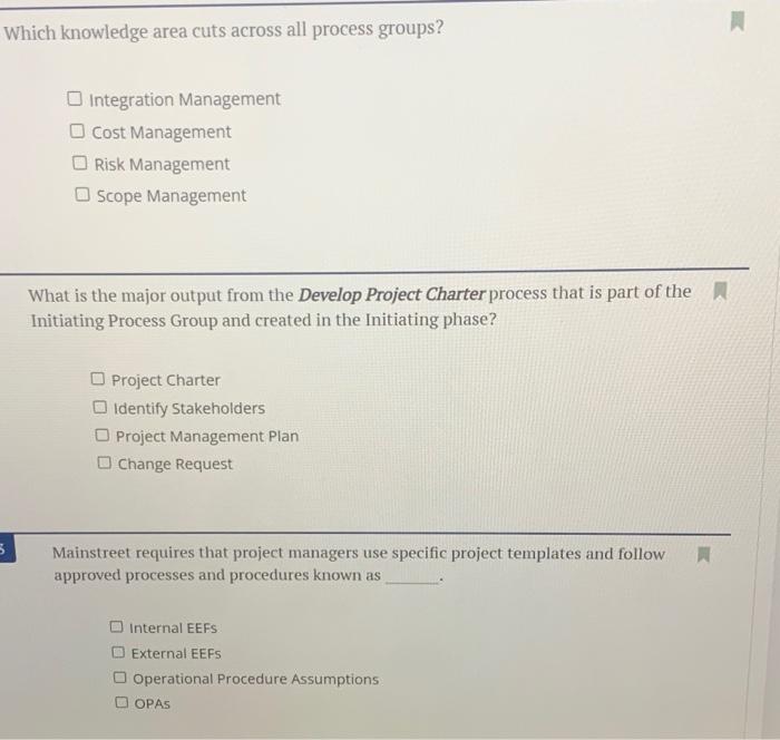 Which knowledge area cuts across all process