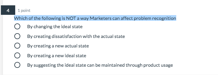 4 1 point Which of the following is NOT a way