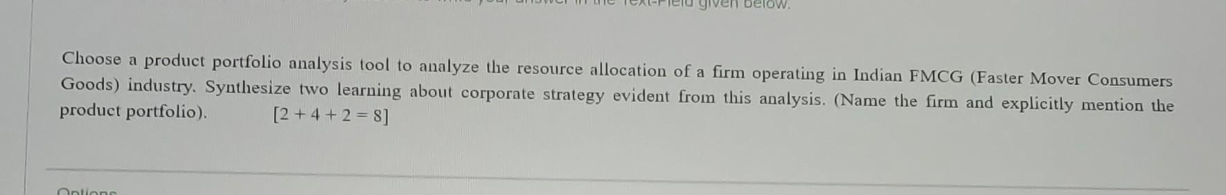 below. Choose a product portfolio analysis tool