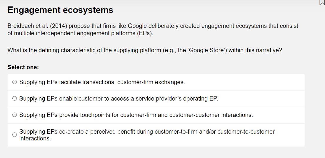 Engagement ecosystems Breidbach et al. (2014)