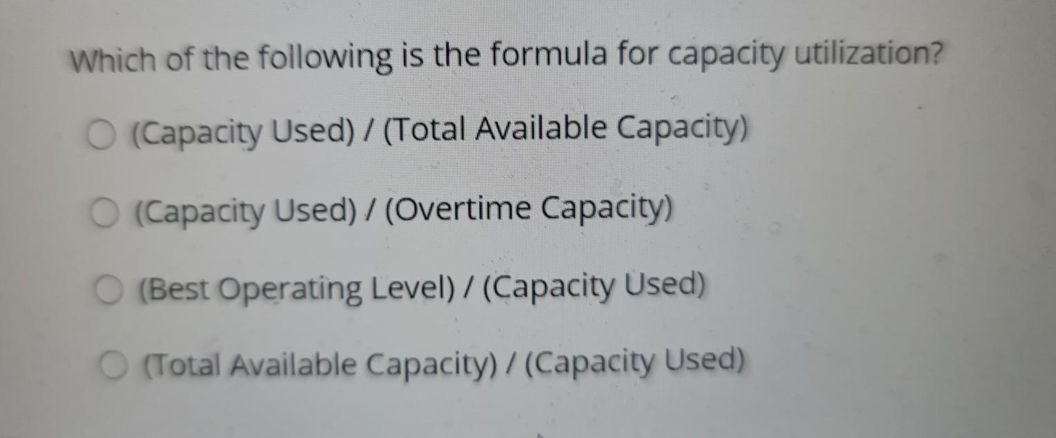 Which of the following is the formula for
