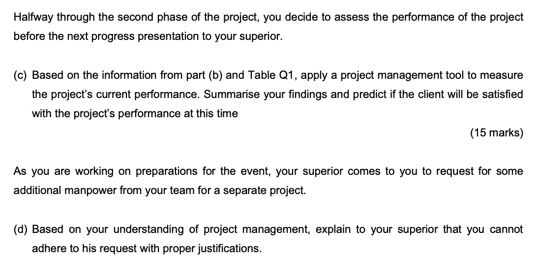 You have recently been tasked with the planning