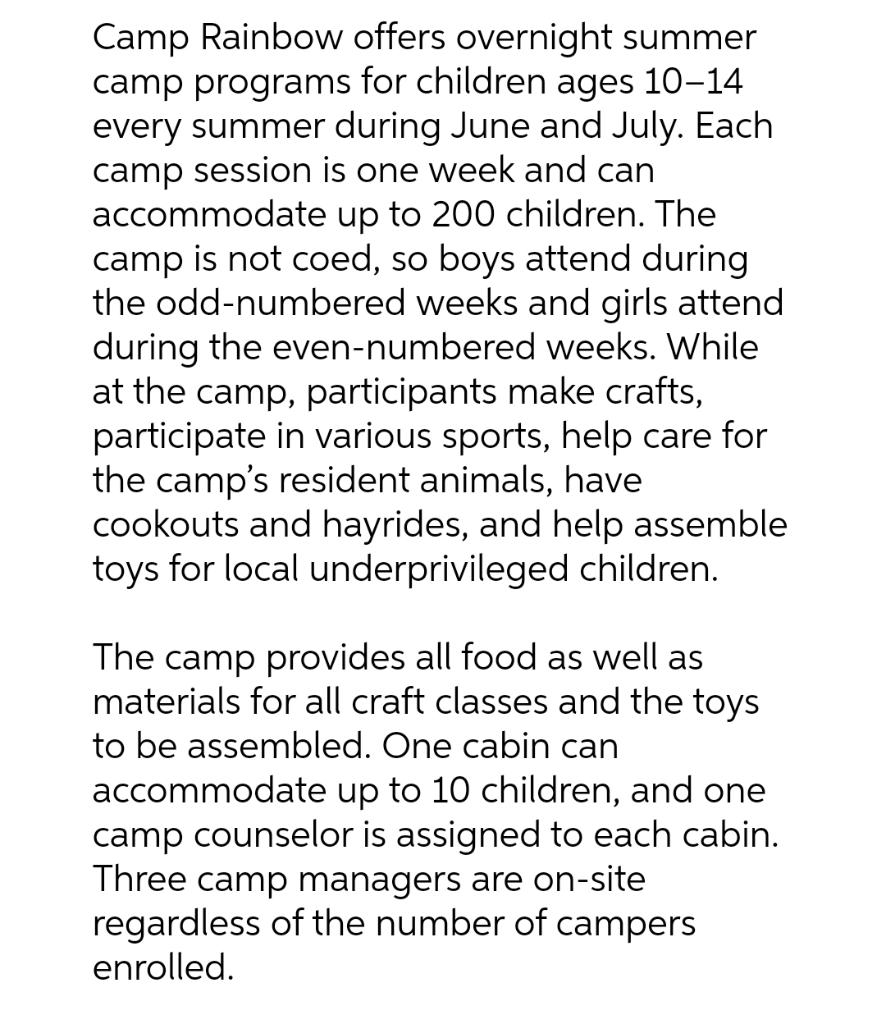 Camp Rainbow offers overnight summer camp