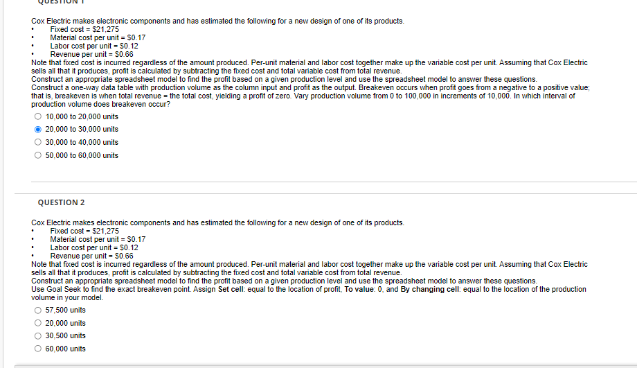 . Cox Electric makes electronic components and