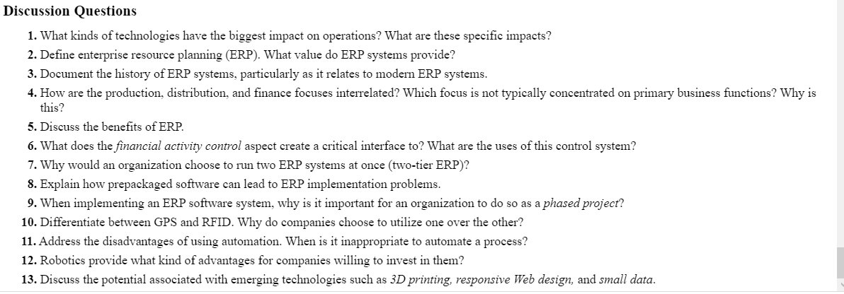 Discussion Questions 1. What kinds of