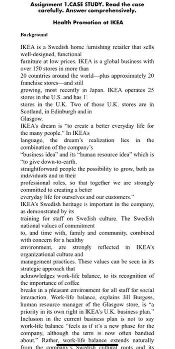 CASE STUDY: Discussion Question: If you aee the