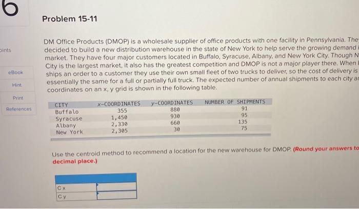 Problem 15-11 Dints Book Him DM Office Products