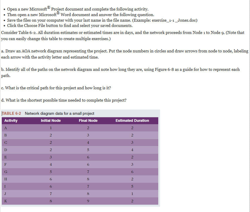 Open a new Microsoft Project document and
