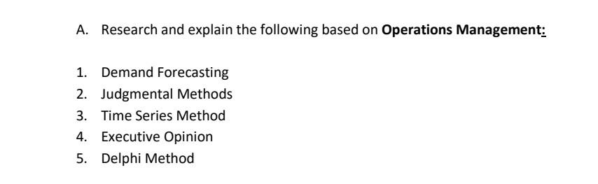 A. Research and explain the following based on