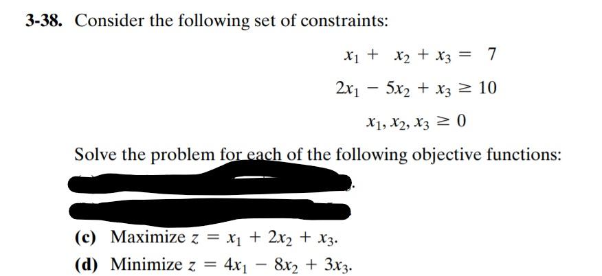 Solve c using Two-Phase method Solve d using big