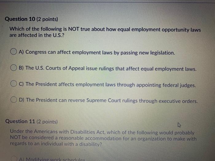 number 10 Question 10 (2 points) Which of the