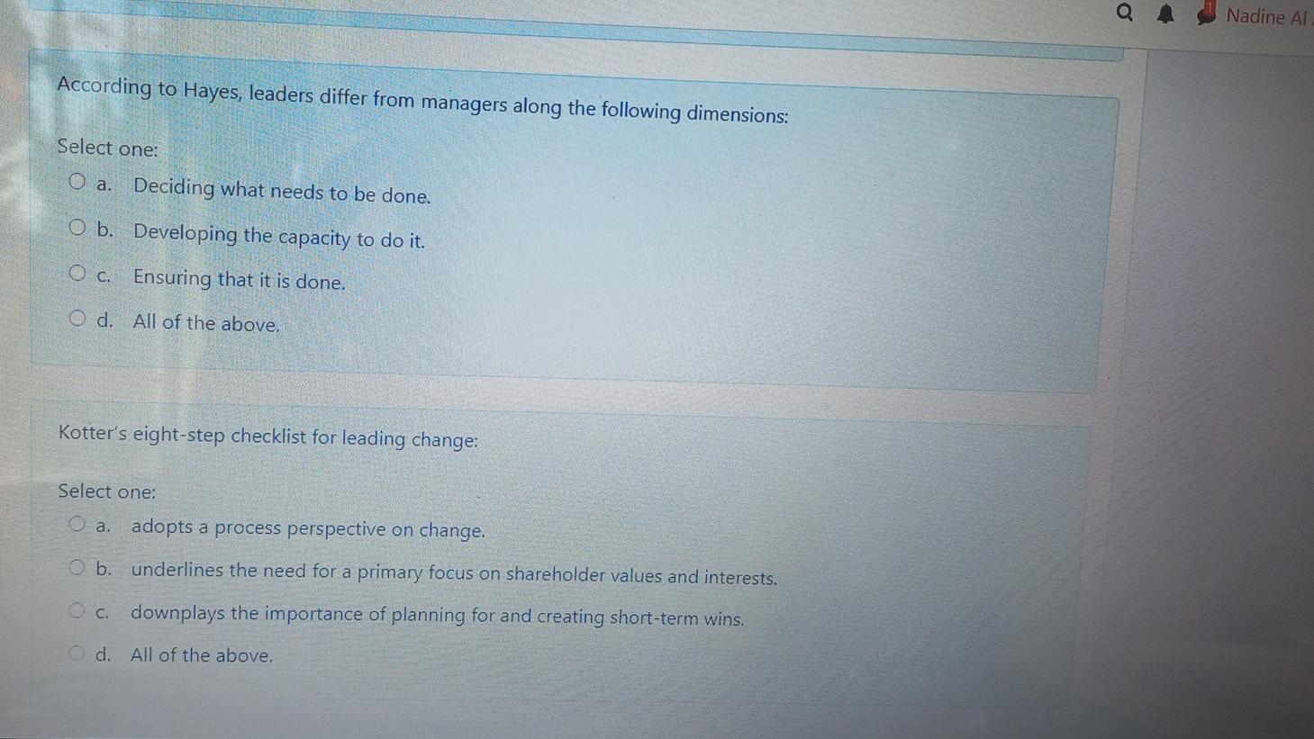 organizational change management Nadine Al