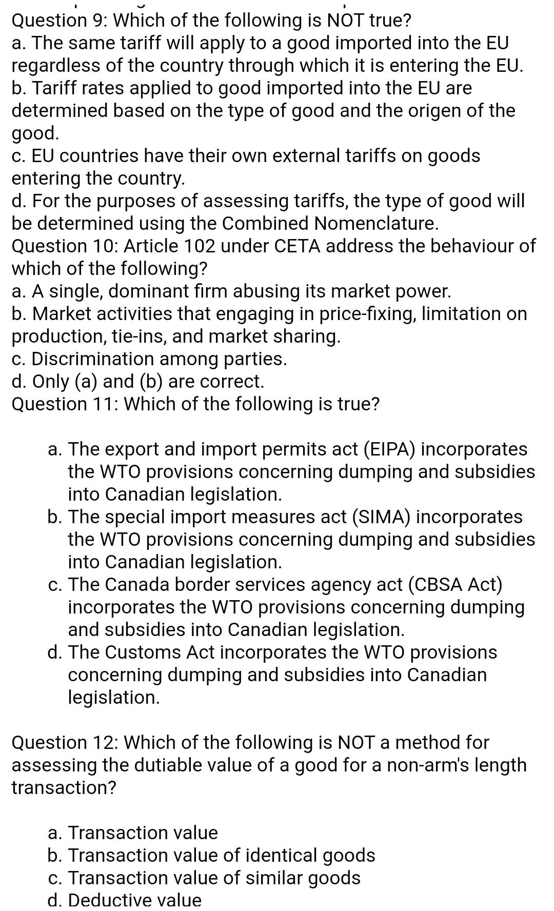 international business law MC questions please