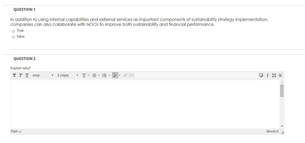 QUESTION 1 In addition to using internal