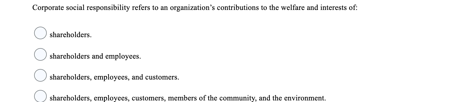 Corporate social responsibility refers to an