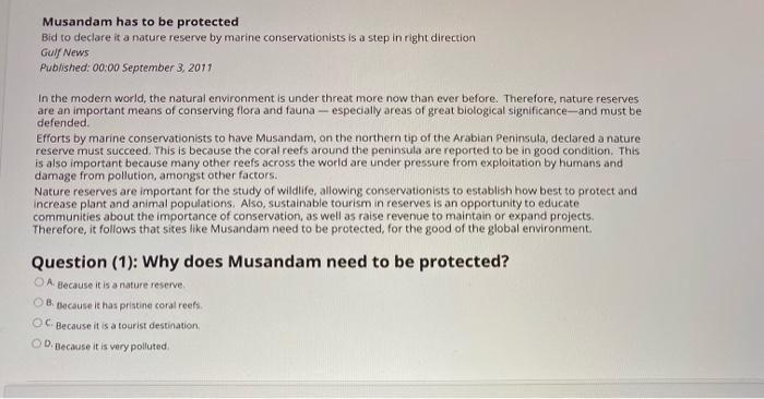 Musandam has to be protected Bid to declare it a