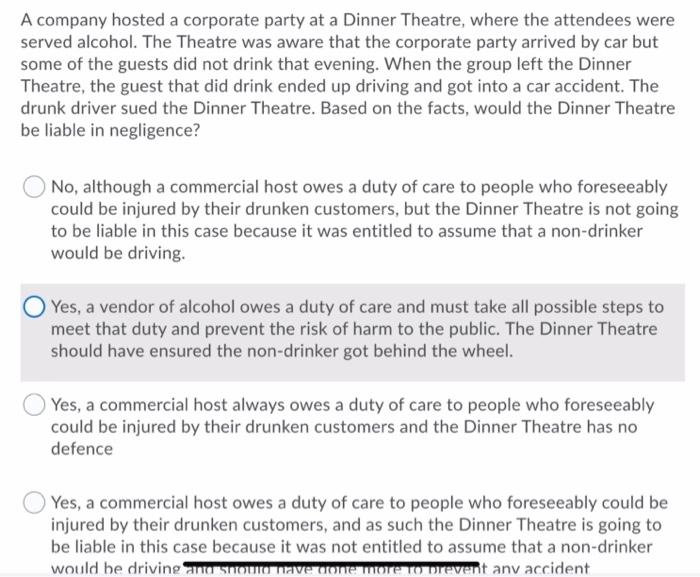 A company hosted a corporate party at a Dinner