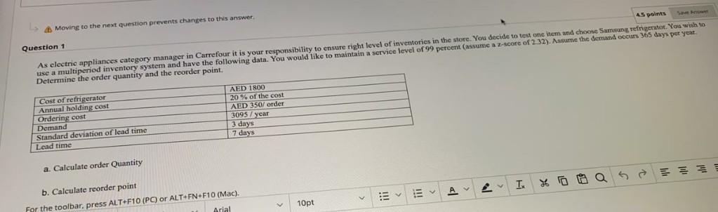 A5 points Moving to the next question prevents