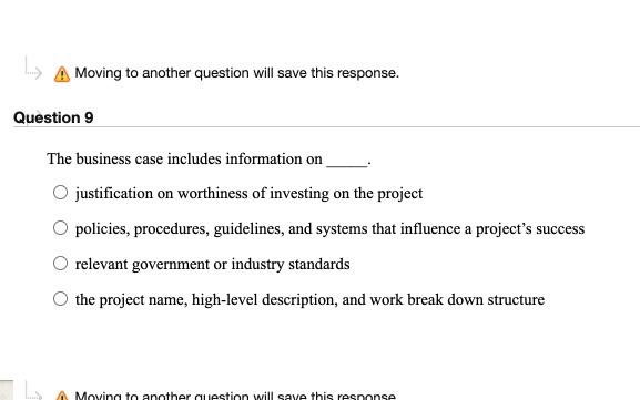 Question 101 2.1 points for Moving to another