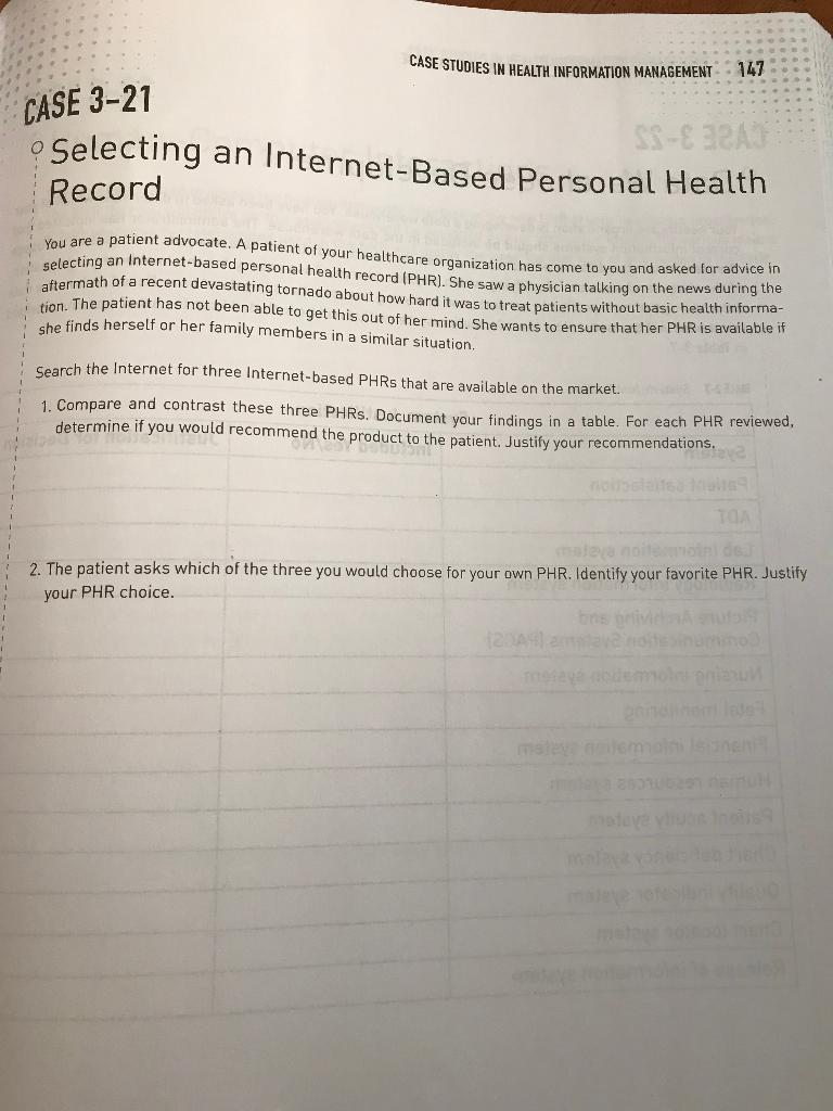 CASE STUDIES IN HEALTH INFORMATION MANAGEMENT 147