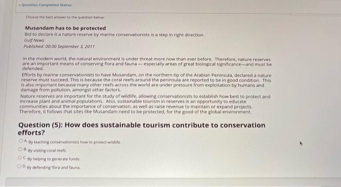 Question completion Status Choose the best answer