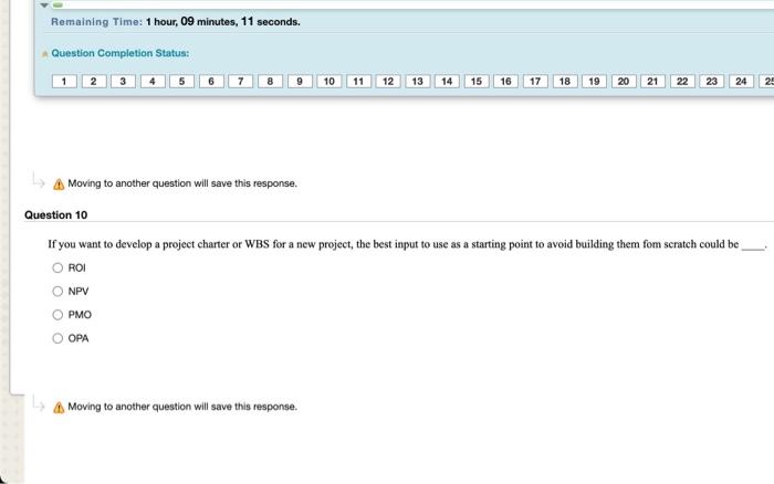 Question 101 2.1 points for Moving to another