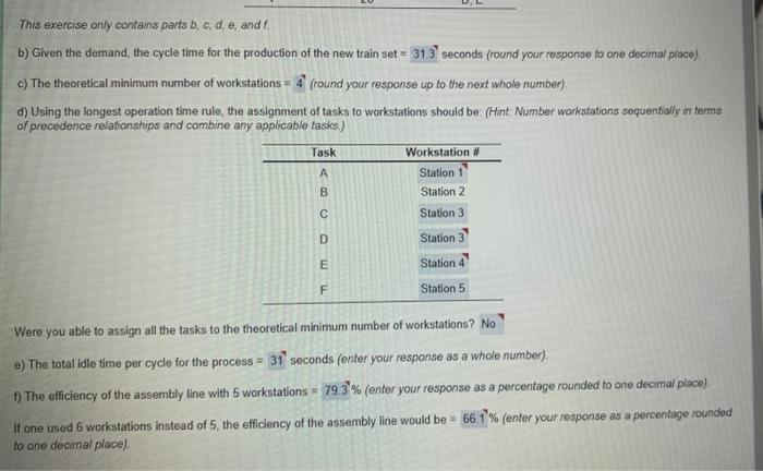 This exercise only contains parts b, c, d, e, and