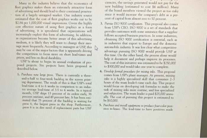 Chap 1 - Homework Case #1 C AAS E United Screen