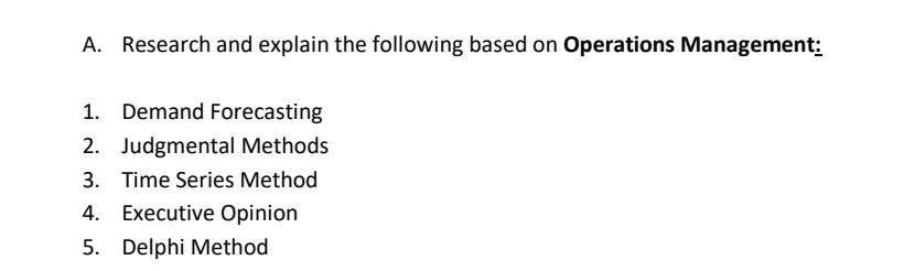 A. Research and explain the following based on
