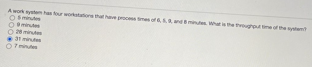 A work system has four workstations that have