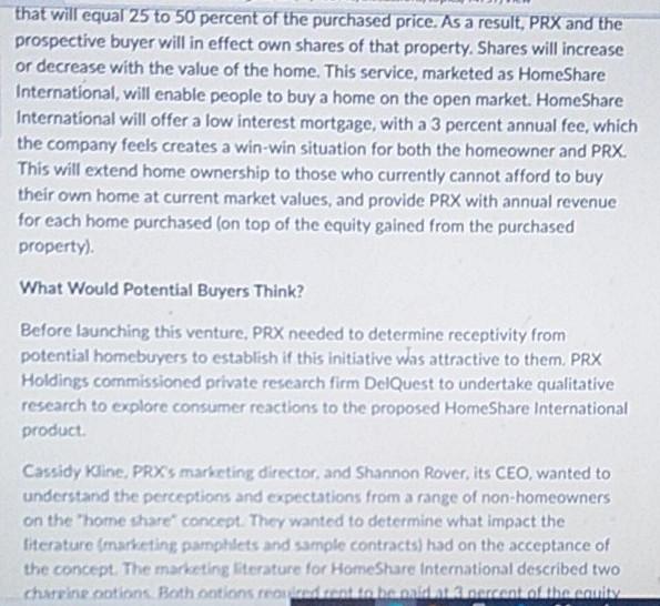 1. Was it a problem or opportunity that PRX