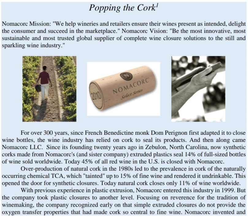 PLEASE ANSWER QUESTIONS 1 & 2 Popping the Cork