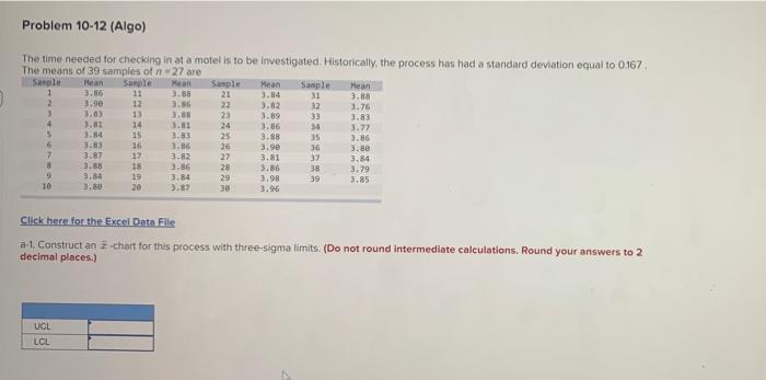 The time needed for checking in at a motel is to