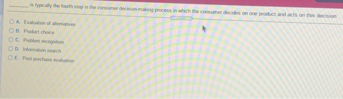 is typically the fourth step in the consumer