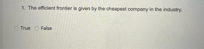 Please answer all questions 1. The efficient