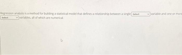 Regression analysis is a method for building a