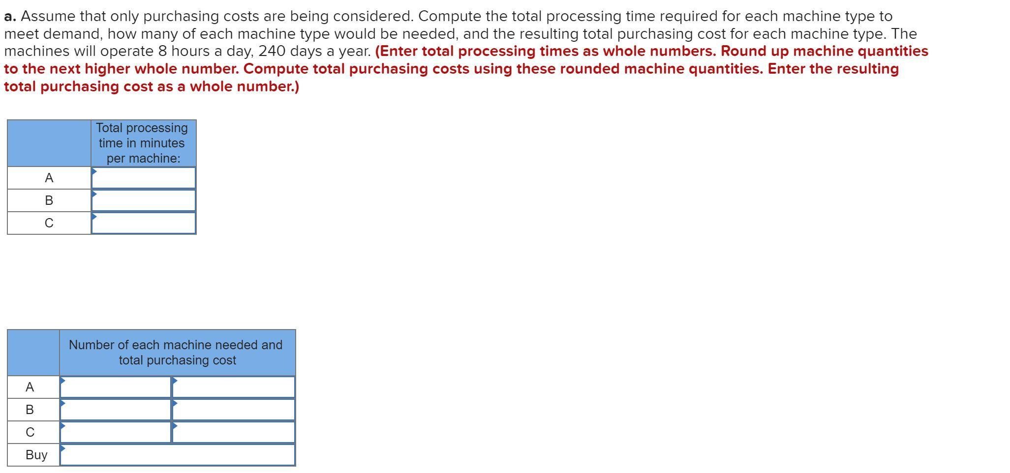 A manager must decide which type of machine to